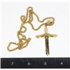 GOLD TONE CROSS PENDANT AND CHAIN