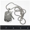CROSS WITH DOG TAG PENDANTS AND CHAIN
