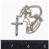 SILVER TONE CROSS PENDANT WITH CHAIN