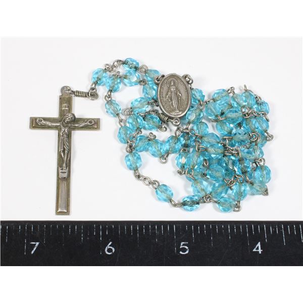 TURQUOISE BEADED ROSARY