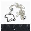 SILVER TONE POLAR BEAR PENDANT STONE ACCENT ABOVE