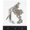 SILVER TONE RHINESTONE HIGH HEAL SHOE PENDANT AND