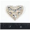 RHINESTONE HEART BROOCH