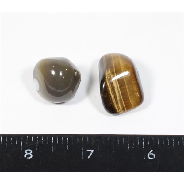 2 POLISHED STONES FOR JEWELRY MAKING