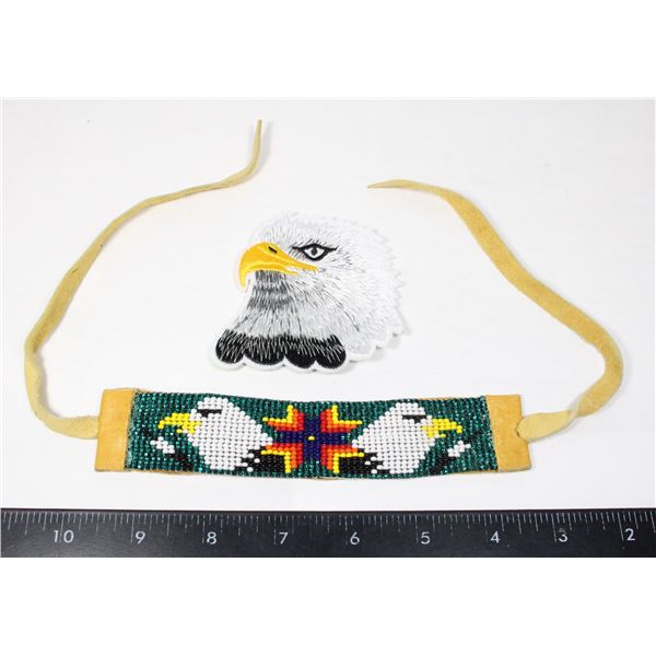 NATIVE BEADED EAGLE DESIGN BRACELET WITH