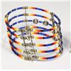Image 2 : 3 STRETCH METAL SEED BEADED OPEN CUFF BRACELETS