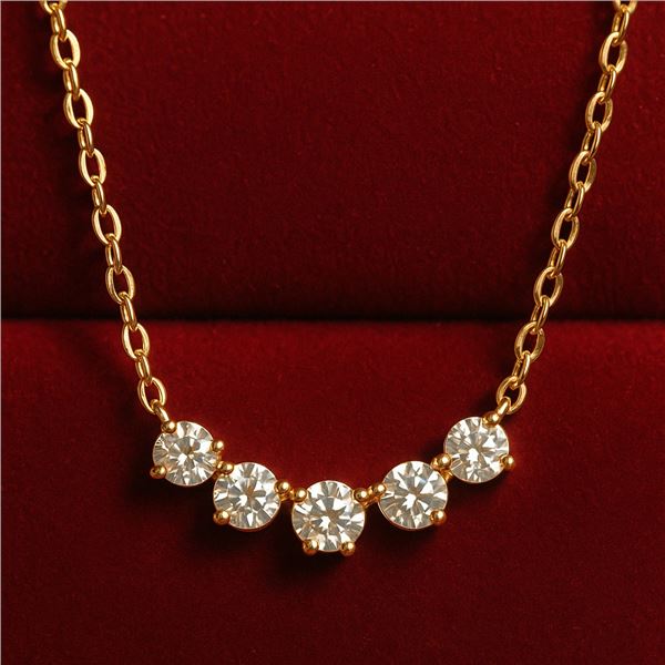10K,2.52G NATURAL DIAMOND, 1CT, NECKLACE 20"
