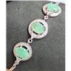 Image 2 : 5.5G SILVER BRACELET 4.5CT EMERALD, BRACELET