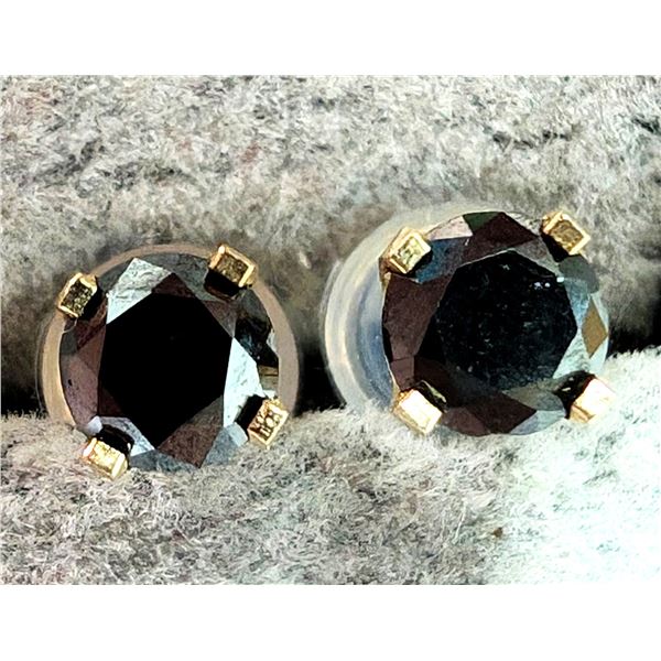 14K 1.11G BLACK DIAMOND 2.05CT EARRINGS