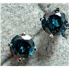 Image 4 : 14K 0.87G,LAB BLUE DIAMOND 1CT, EARRINGS