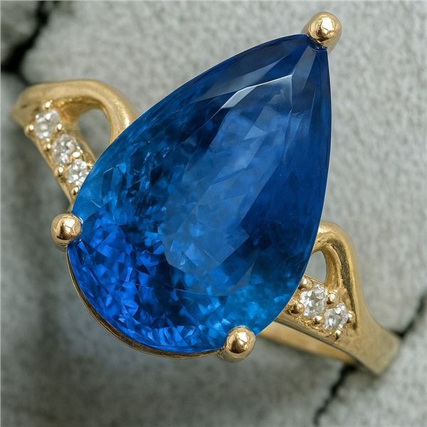 10K 2.20G TANZANITE, 2.5CT, 4 DIAMONDS 0.04CT