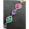 SILVER 5G RUBY,SPPHIRE,EMARALD,AMETHYST BRACELET
