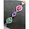 Image 2 : SILVER 5G RUBY,SPPHIRE,EMARALD,AMETHYST BRACELET