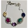 Image 3 : SILVER 5G RUBY,SPPHIRE,EMARALD,AMETHYST BRACELET