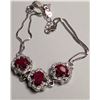 Image 2 : SILVER 5.5G RUBY 1.5CT BRACELET 7"