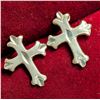 SILVER 1G CROSS EARRINGS