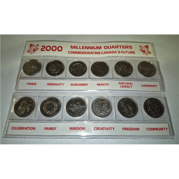 MILLENNIUM QUARTERS COINS 12 COIN