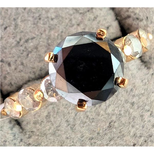 10K YELLOW GOLD 2.15G BLACK DIAMOND 1.4CT &