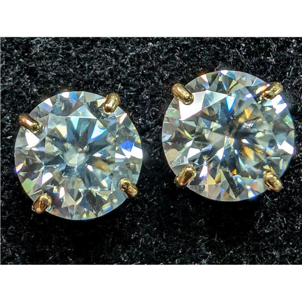 14K YELLOW GOLD 2.9CT MOISSANITE EARRINGS