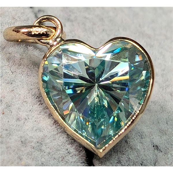 10K YELLOW GOLD MOISSANITE 1.9CT PENDANT