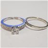 SILVER LOT OF 2 CUBIC ZIRCONIA RING(~WEIGHT 4.12G)