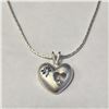 SILVER CZ HEART 17" NECKLACE