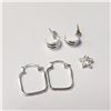 SILVER 2 EARRING AND 1 PENDANT SET