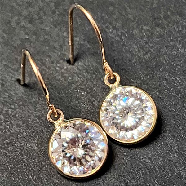 14K YELLOW GOLD MOISSANITE(2.4CT) EARRINGS