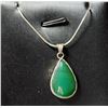 SILVER GREEN AGATE NECKLACE