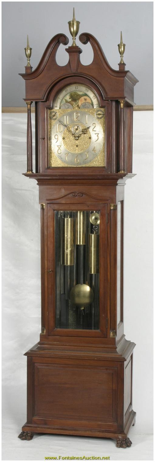 Elliott 9 Tube Mahogany Grandfather Clock