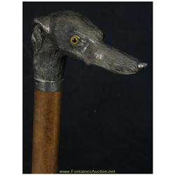 Johnathan Howell Sterling Silver Whippet Cane Handle