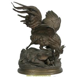 Jules Moigniez Large Figural Bronze Rooster
