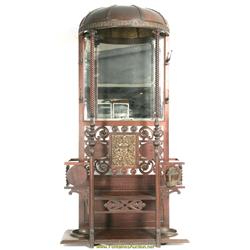 Mahogany Hooded Hall Tree