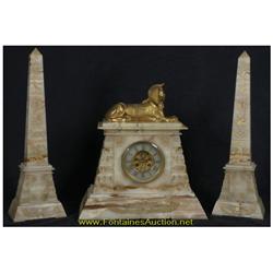 3 PC. EGYPTIAN CLOCK SET
