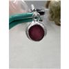 Image 1 : 4.60 CT NATURAL RUBY  SILVER PENDANT OVAL CUT CERTIFICATION