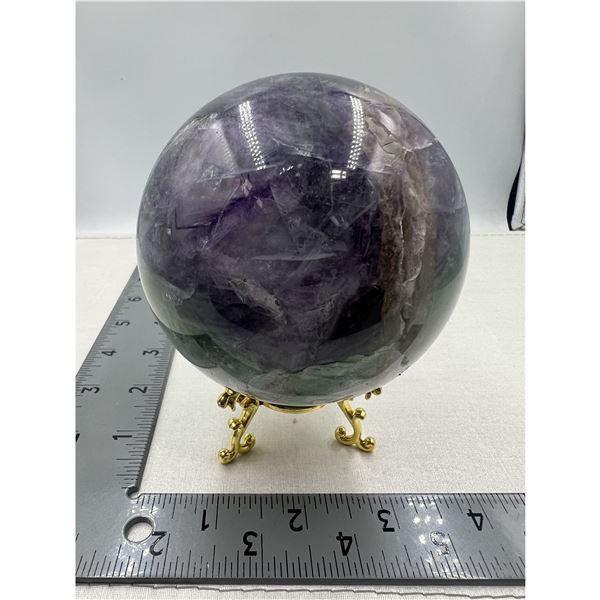 91 MM GREEN PURPLE FLOURITE SPHERE