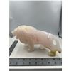 Image 1 : 10 INCH HAND CARVED PINK CALCITE LION