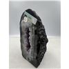Image 3 : 5.4 X 2.1 INCH  AMETHYST GEODE WITH GREEN AGATE BANDS