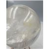 Image 6 : 75 MM LARGE CLEAR QUARTZ SPHERE WITH YELLOW INCULSION
