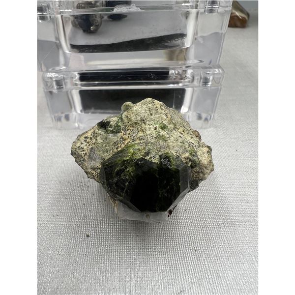 1.5 INCH  RARE GREEN GARNET IN MATRIX SPECIMEN