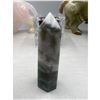 Image 2 : 3.5 INCH MOSS AGATE WITH DRUZY TOWER