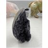 Image 2 : 3.1 INCH BLACK AMETHYST GEODE FLAME (BEAUTIFUL WITH SHINE)