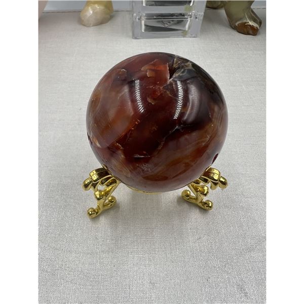 1.7 INCH RED CARNELIAN SPHERE(GOOD QUALITY )