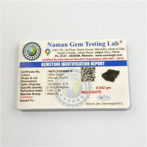 1.2 inch Moldavite 6.642 gms