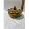 Image 1 : Hand carved hand painted bowl