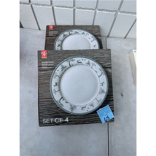 Christmas winter forest dinner plates