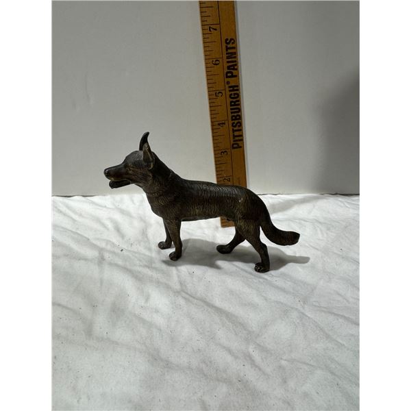 Vintage solid bronze or brass German Shepherd
