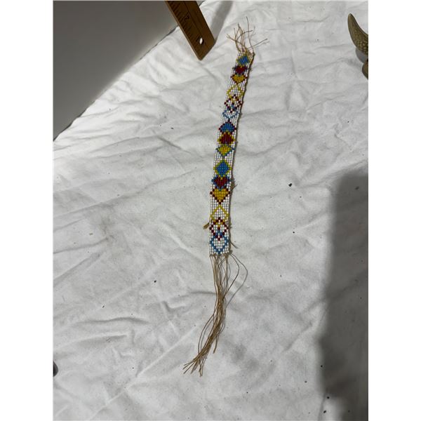 Vintage seed bead loom bracelet indigenous