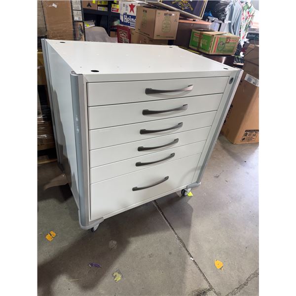 Rolling cabinet with drawers