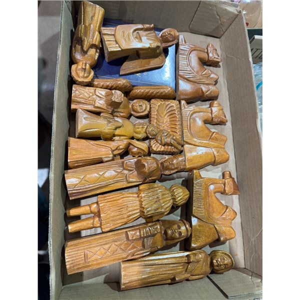 Carved wood figurines, nativity related